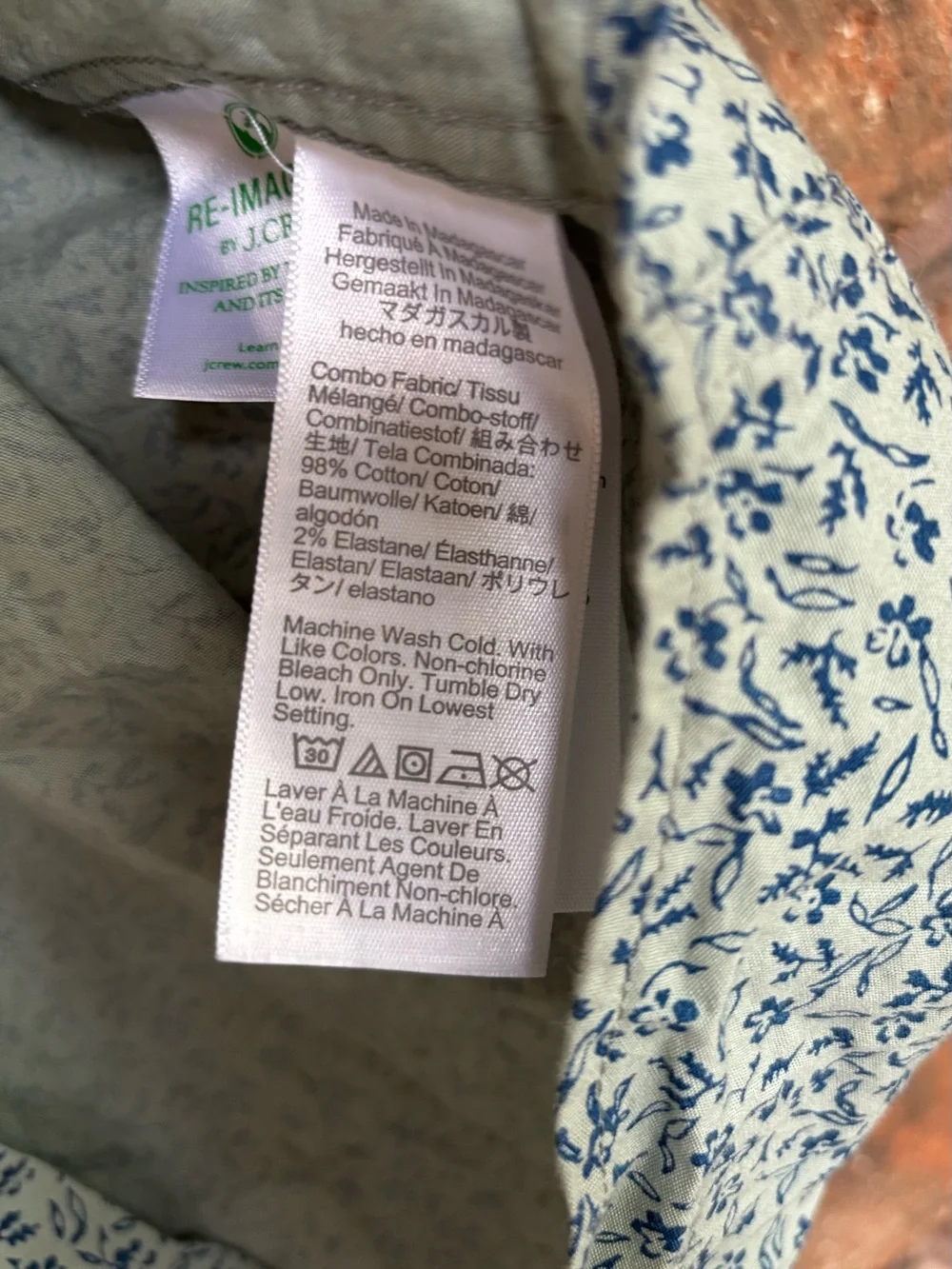 J. Crew Short-Sleeve Button-Down Shirt in Moss Green Floral